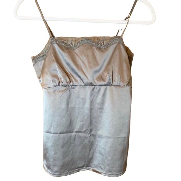 NY&C Silky Gray Y2K Babydoll Lace Camisole Small - Picture 1 of 2
